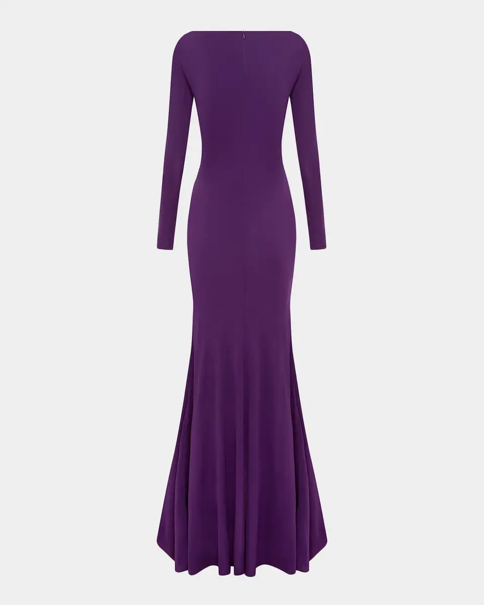 Alex Perry Long-Sleeve Twisted Jersey Gown | Thumbnail 4 Alex Perry Long-Sleeve Twisted Jersey Gown | Thumbnail 4