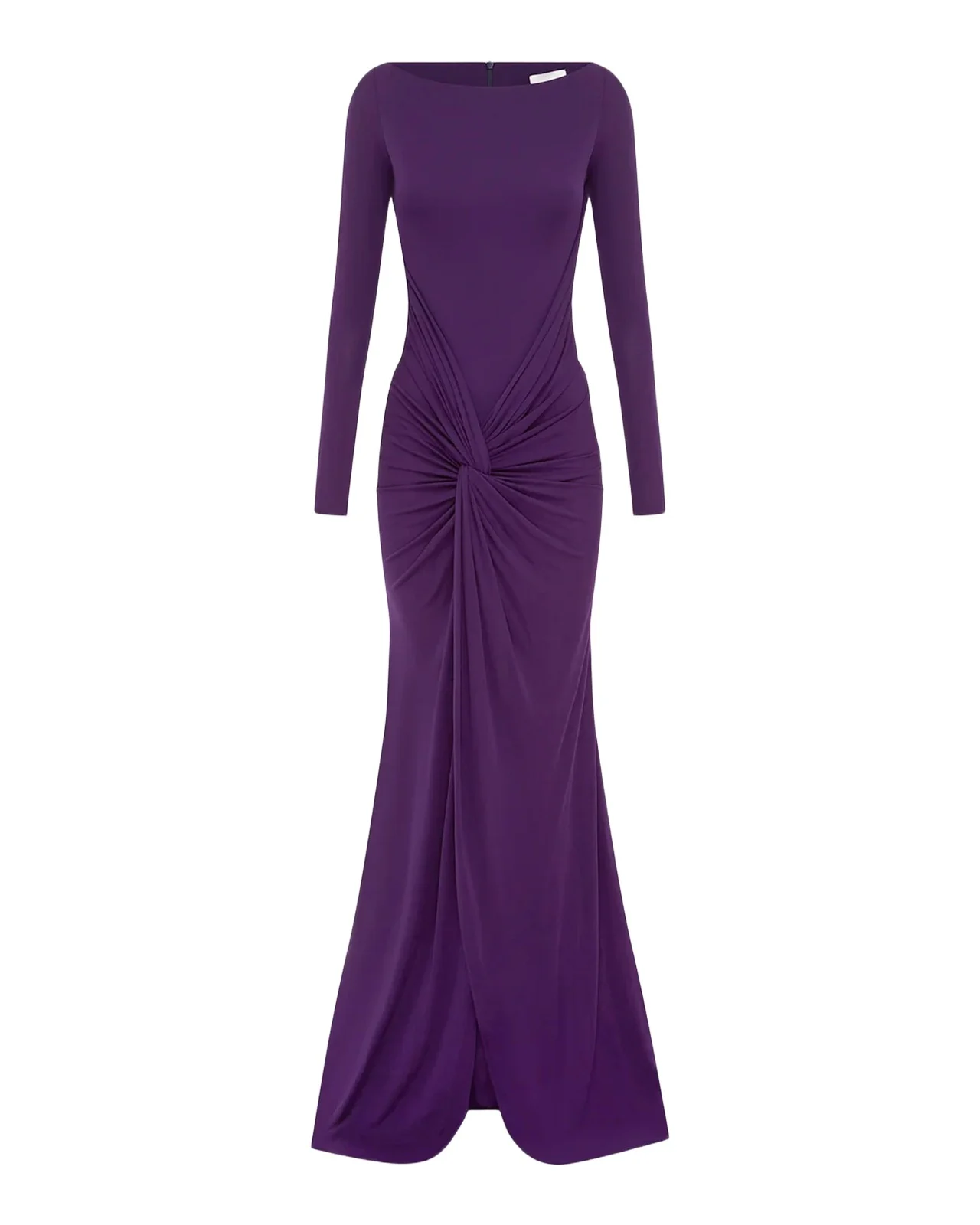 Alex Perry Long-Sleeve Twisted Jersey Gown