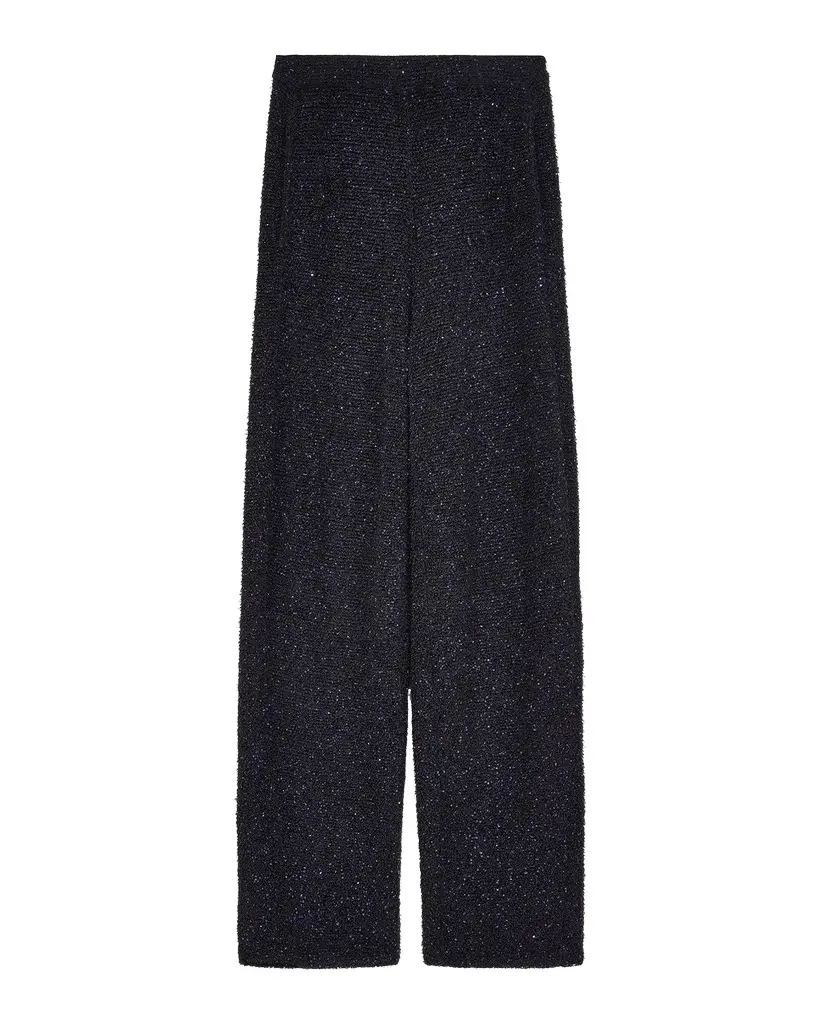 Giorgio Armani Metallic Terry Knit Straight-Leg Pants