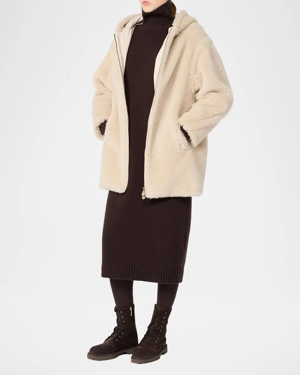 Max Mara Teddy Overszied Hooded Jacket | Thumbnail 2 Max Mara Teddy Overszied Hooded Jacket | Thumbnail 2