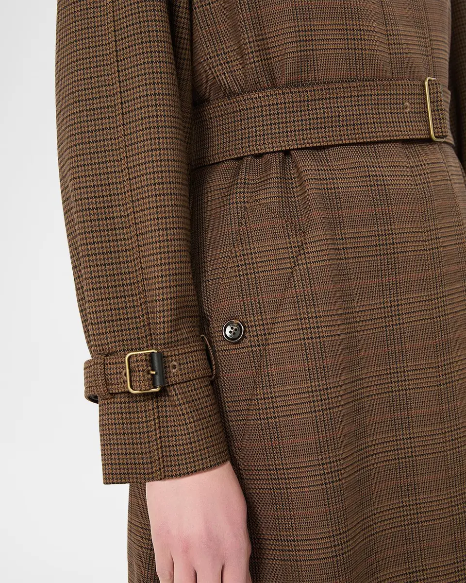 Max Mara Prince of Whales Wool Belted Long Trench | Thumbnail 5 Max Mara Prince of Whales Wool Belted Long Trench | Thumbnail 5