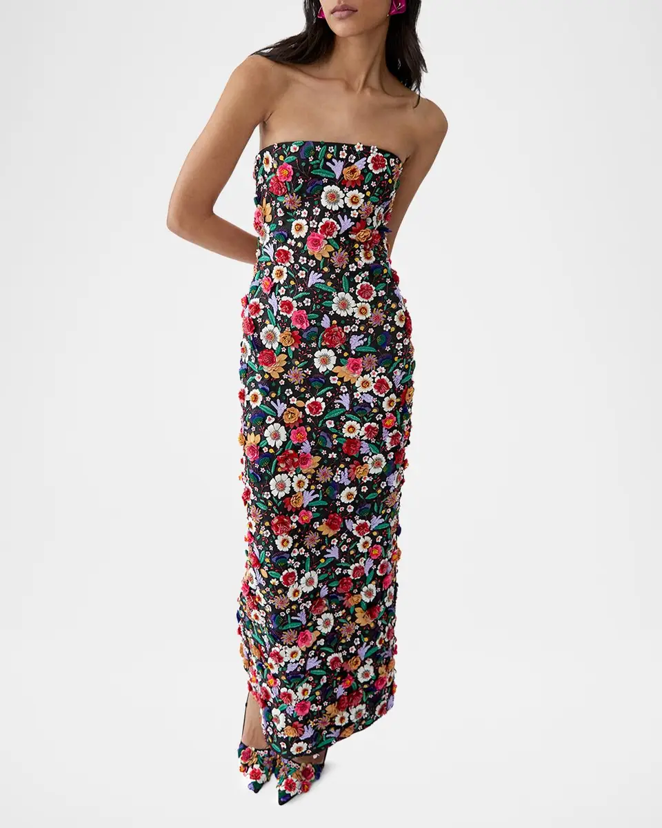 Carolina Herrera Embellished Strapless Ankle Dress | Thumbnail 4 Carolina Herrera Embellished Strapless Ankle Dress | Thumbnail 4