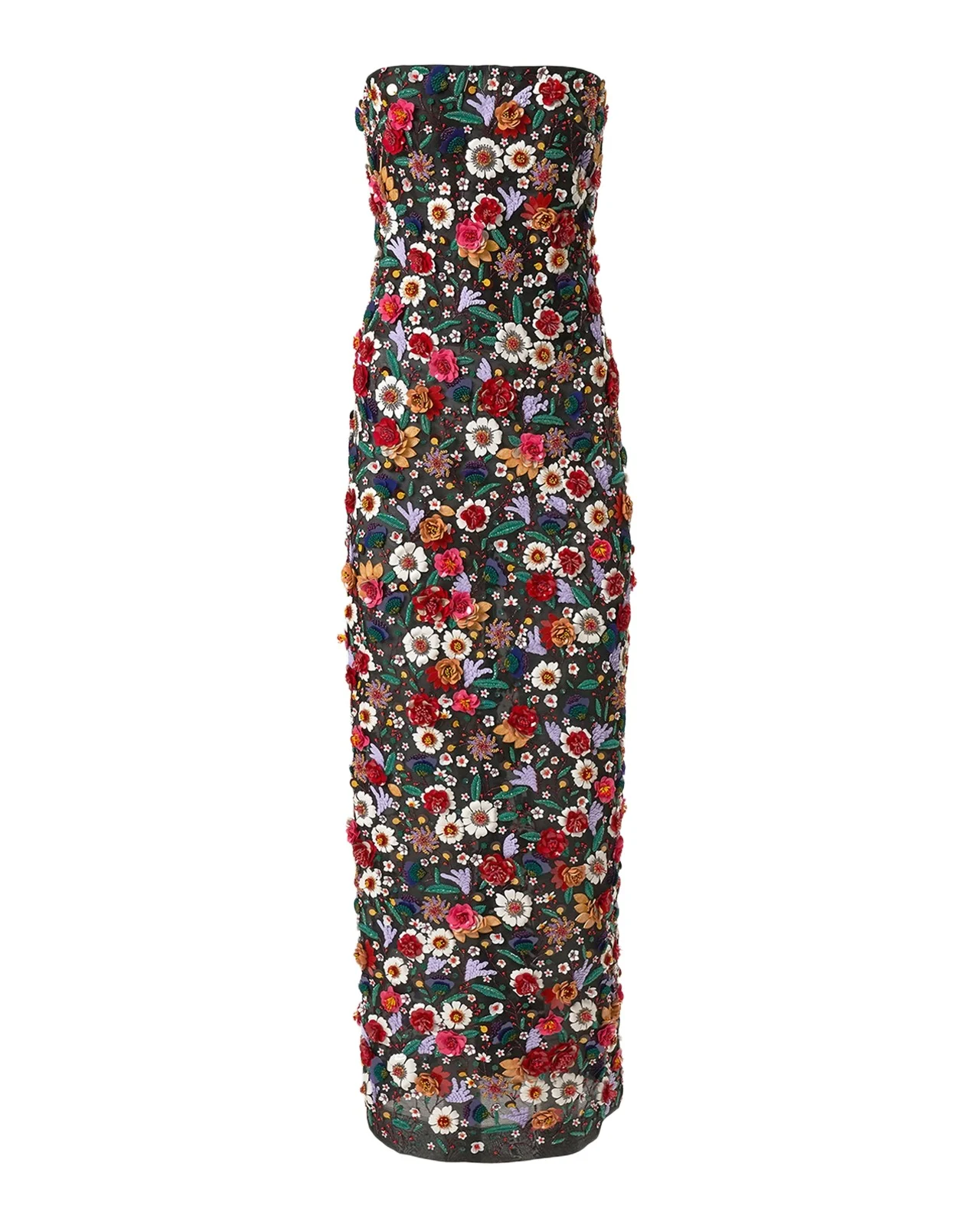 Embellished Strapless Ankle Dress Embellished Strapless Ankle Dress