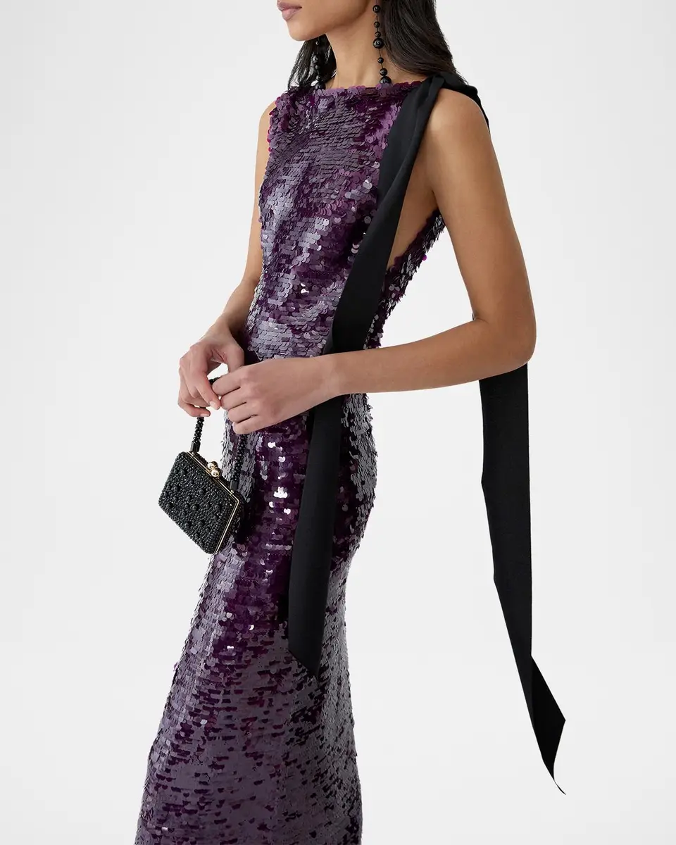 Carolina Herrera Sequined Bateau Neck Gown | Thumbnail 4 Carolina Herrera Sequined Bateau Neck Gown | Thumbnail 4