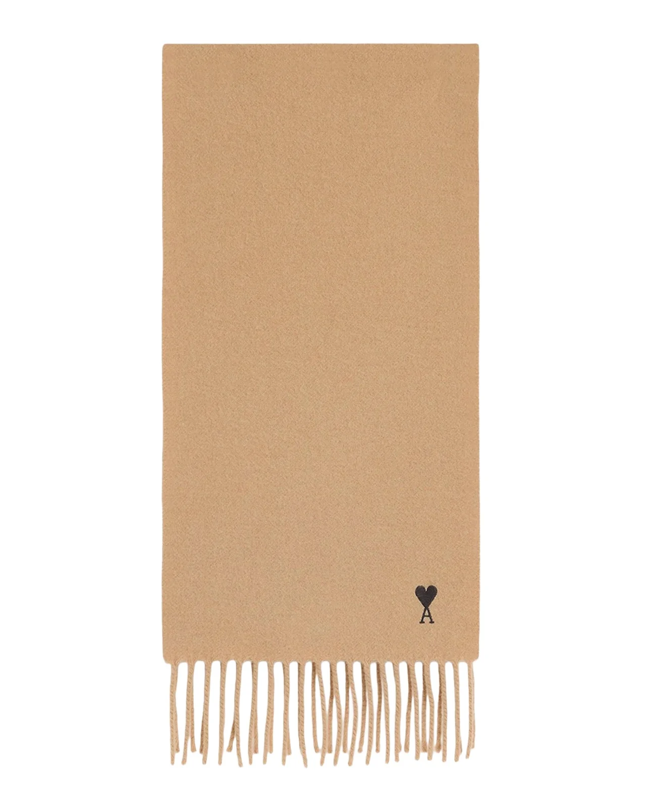 AMI PARIS Men's Ami De Coeur Embroidered Wool Scarf