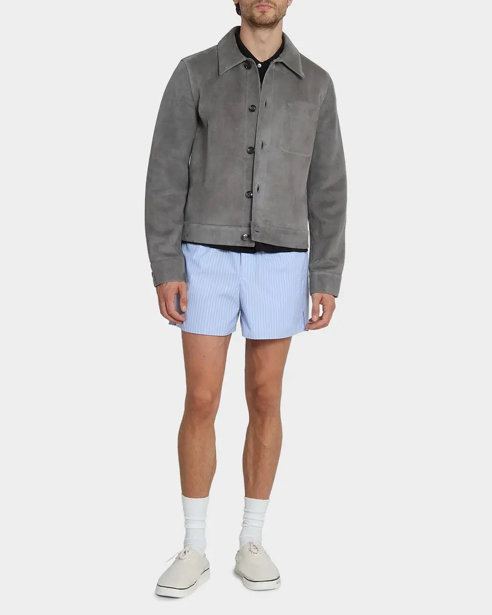 AMI PARIS Men's Ami De Coeur Suede Jacket | Thumbnail 2