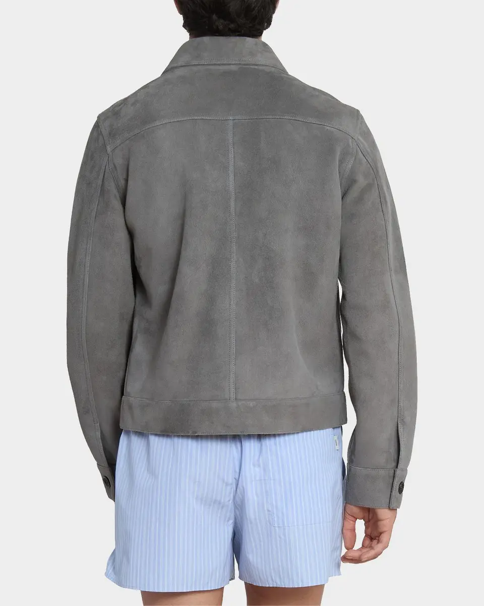 AMI PARIS Men's Ami De Coeur Suede Jacket | Thumbnail 3