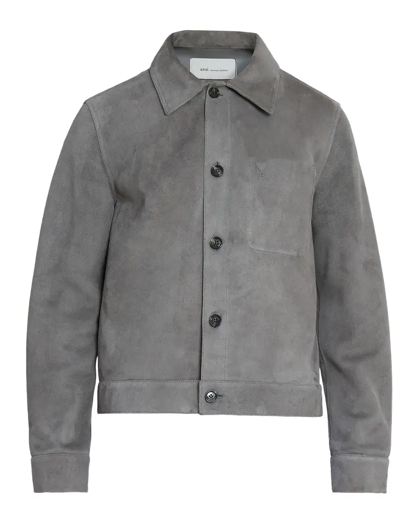 AMI PARIS Men's Ami De Coeur Suede Jacket