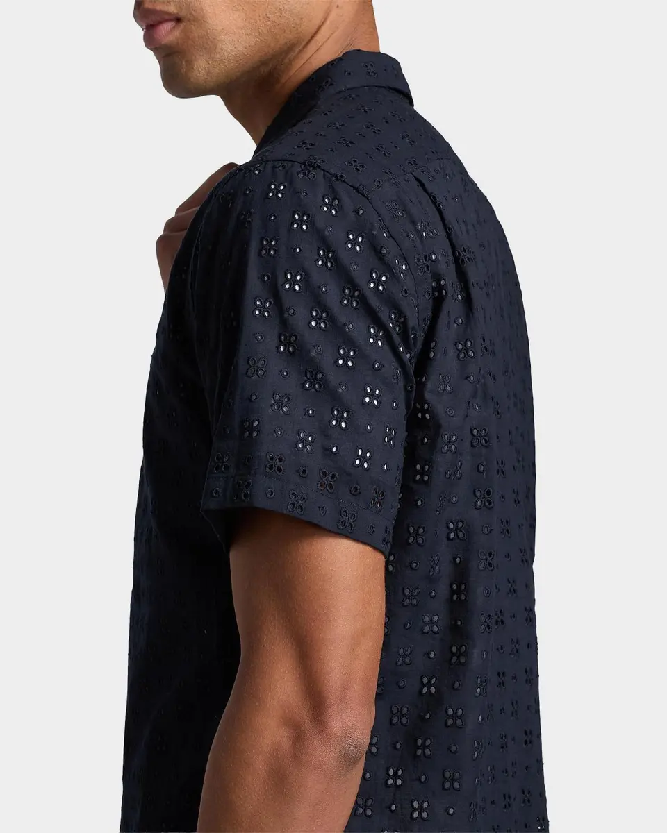 Vince Men's Cotton Eyelet Short-Sleeve Shirt | Thumbnail 5 Vince Men's Cotton Eyelet Short-Sleeve Shirt | Thumbnail 5