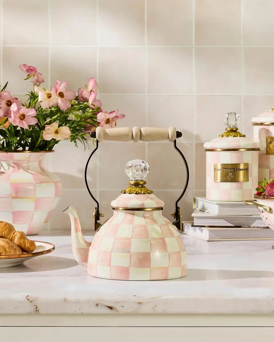 MacKenzie-Childs Rosy Check 1-Qt. Tea Kettle | Thumbnail 2 MacKenzie-Childs Rosy Check 1-Qt. Tea Kettle | Thumbnail 2