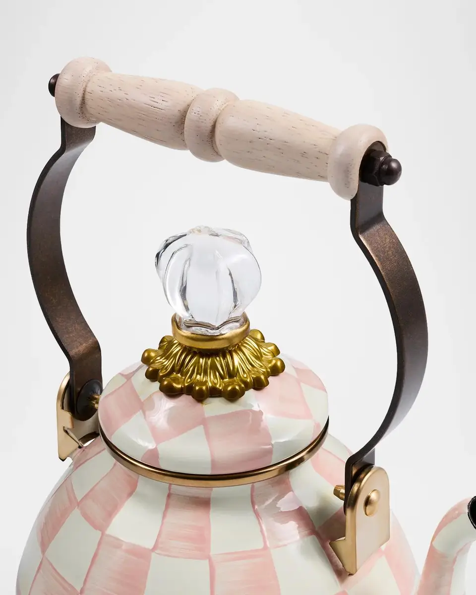 MacKenzie-Childs Rosy Check 1-Qt. Tea Kettle | Thumbnail 3 MacKenzie-Childs Rosy Check 1-Qt. Tea Kettle | Thumbnail 3