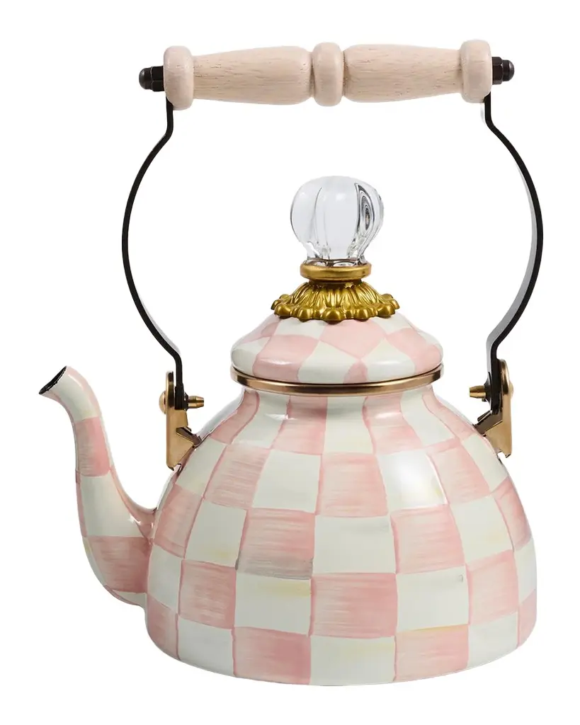 MacKenzie-Childs Rosy Check 1-Qt. Tea Kettle