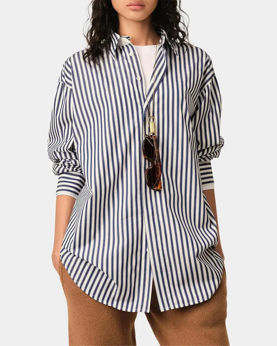 AMI PARIS Striped Cotton Removable Collar Shirt | Thumbnail 4 AMI PARIS Striped Cotton Removable Collar Shirt | Thumbnail 4