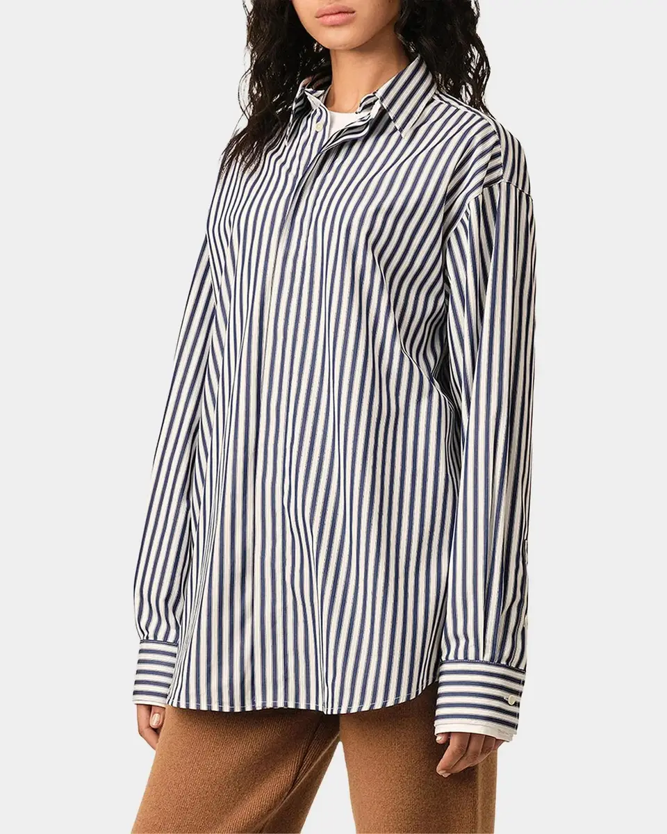 AMI PARIS Striped Cotton Removable Collar Shirt | Thumbnail 6 AMI PARIS Striped Cotton Removable Collar Shirt | Thumbnail 6