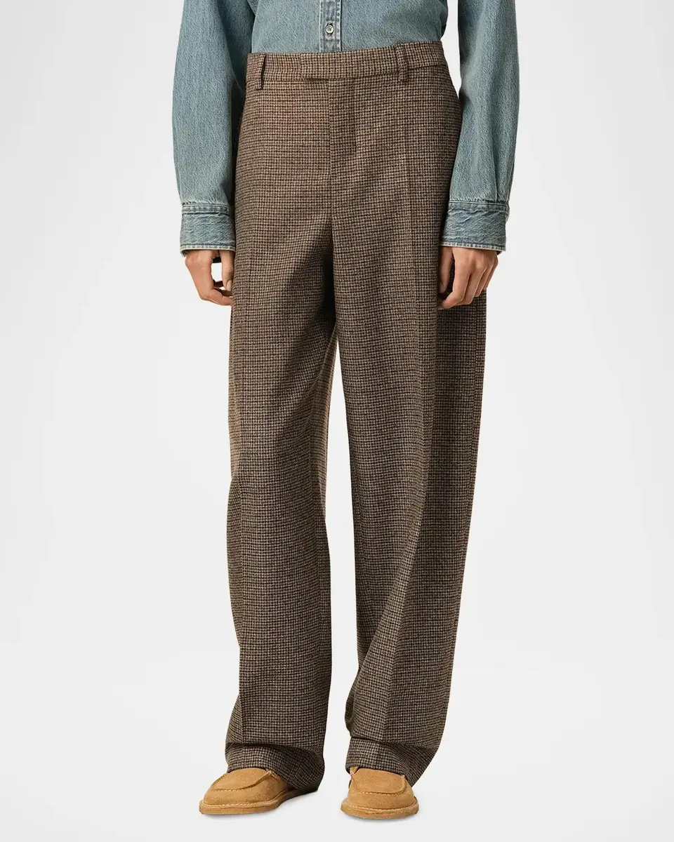AMI PARIS Houndstooth Wool Gabardine Balloon Trousers | Thumbnail 4 AMI PARIS Houndstooth Wool Gabardine Balloon Trousers | Thumbnail 4
