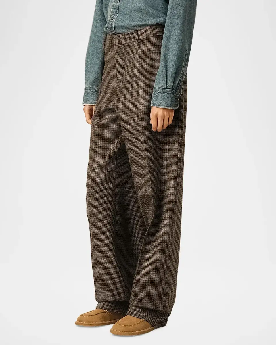 AMI PARIS Houndstooth Wool Gabardine Balloon Trousers | Thumbnail 6 AMI PARIS Houndstooth Wool Gabardine Balloon Trousers | Thumbnail 6