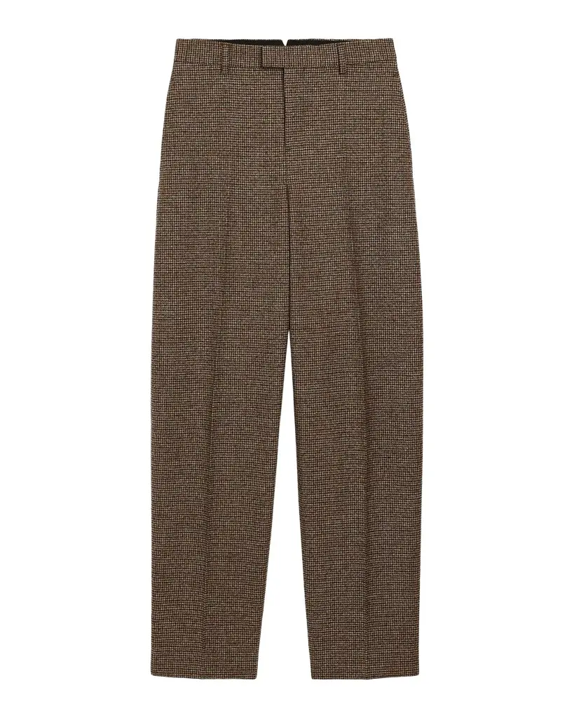 AMI PARIS Houndstooth Wool Gabardine Balloon Trousers