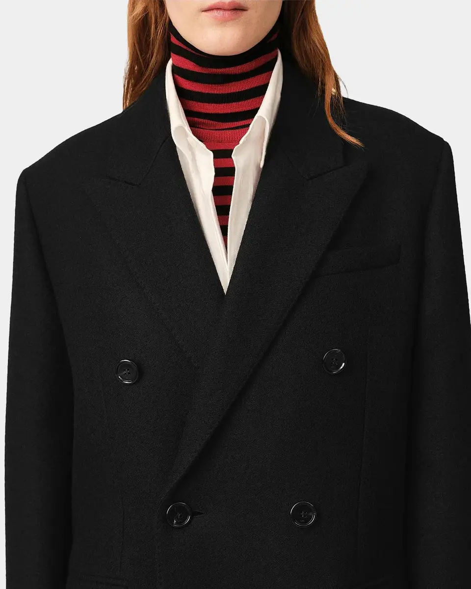 AMI PARIS Shawl Collar Wool Double-Breasted Coat | Thumbnail 5 AMI PARIS Shawl Collar Wool Double-Breasted Coat | Thumbnail 5
