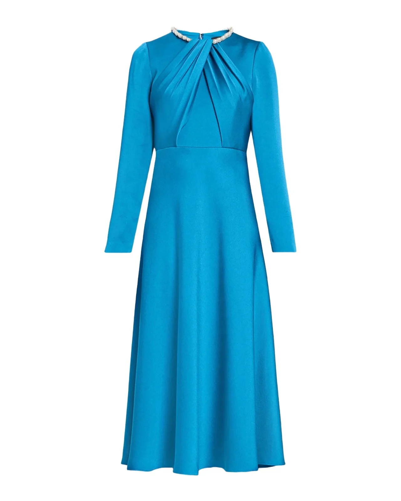 Crystal-Trim Crepe Back Satin Midi Dress Crystal-Trim Crepe Back Satin Midi Dress