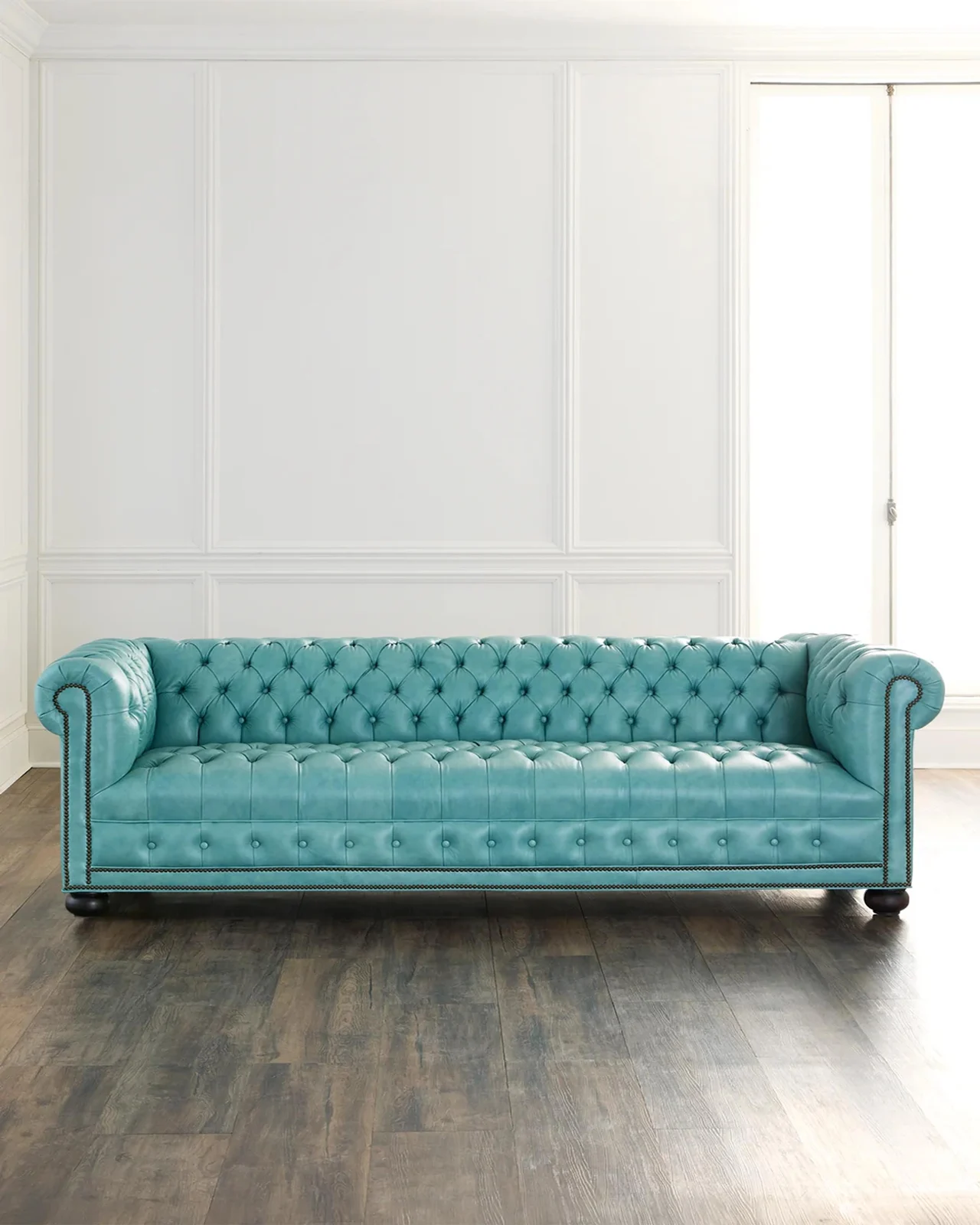 Old Hickory Tannery Callie 131" Leather Chesterfield Sofa