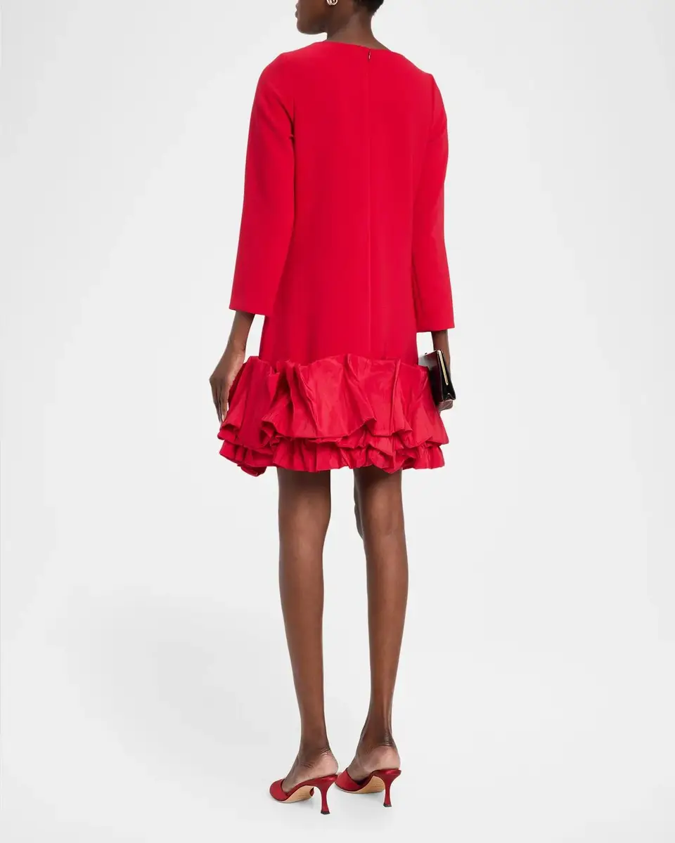 Rickie Freeman for Teri Jon Ruffle-Hem Crepe Mini Dress | Thumbnail 3 Rickie Freeman for Teri Jon Ruffle-Hem Crepe Mini Dress | Thumbnail 3
