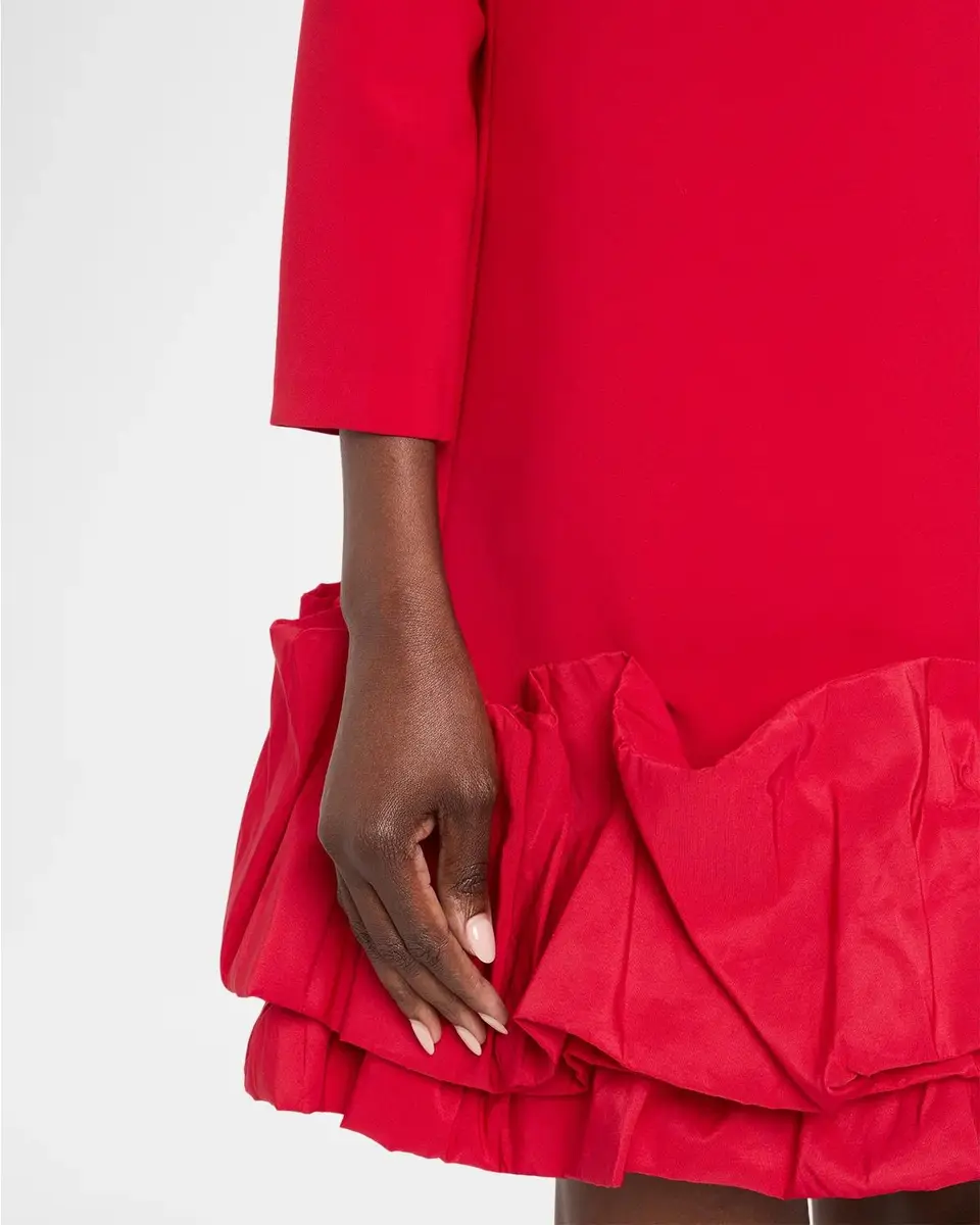 Rickie Freeman for Teri Jon Ruffle-Hem Crepe Mini Dress | Thumbnail 5 Rickie Freeman for Teri Jon Ruffle-Hem Crepe Mini Dress | Thumbnail 5