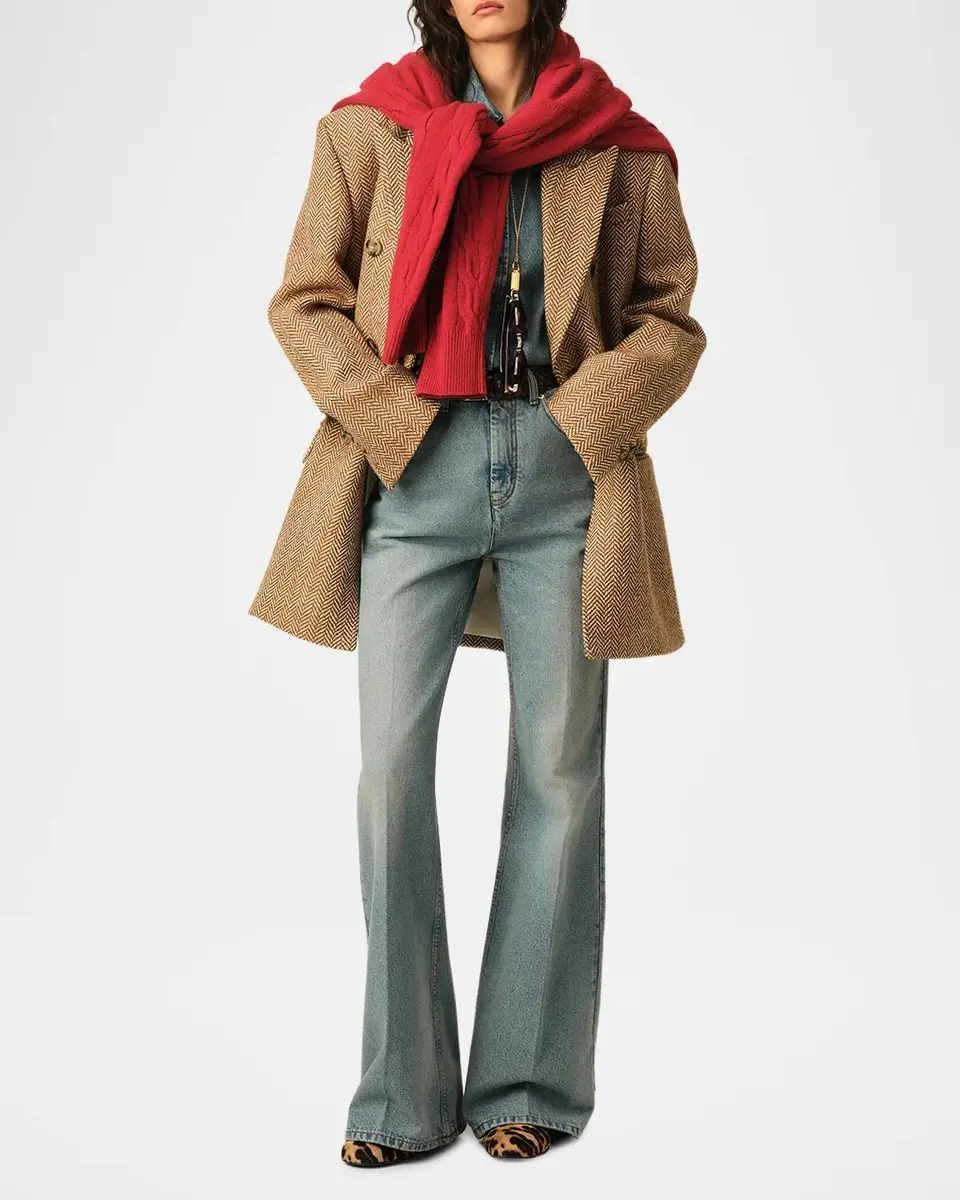 AMI PARIS Double-Breasted Herringbone Wool Oversized Blazer Jacket | Thumbnail 2 AMI PARIS Double-Breasted Herringbone Wool Oversized Blazer Jacket | Thumbnail 2