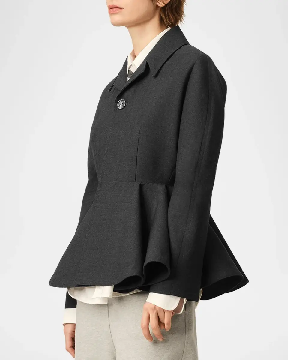 AMI PARIS Single-Breasted Wool Peplum Jacket | Thumbnail 6 AMI PARIS Single-Breasted Wool Peplum Jacket | Thumbnail 6