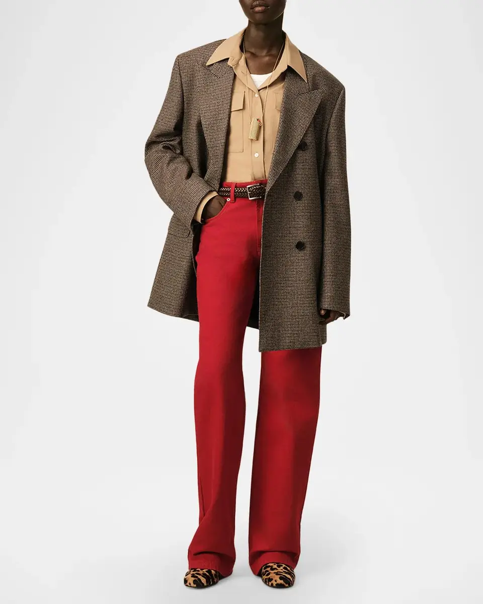AMI PARIS Double-Breasted Houndstooth Wool Oversized Blazer Jacket | Thumbnail 2 AMI PARIS Double-Breasted Houndstooth Wool Oversized Blazer Jacket | Thumbnail 2
