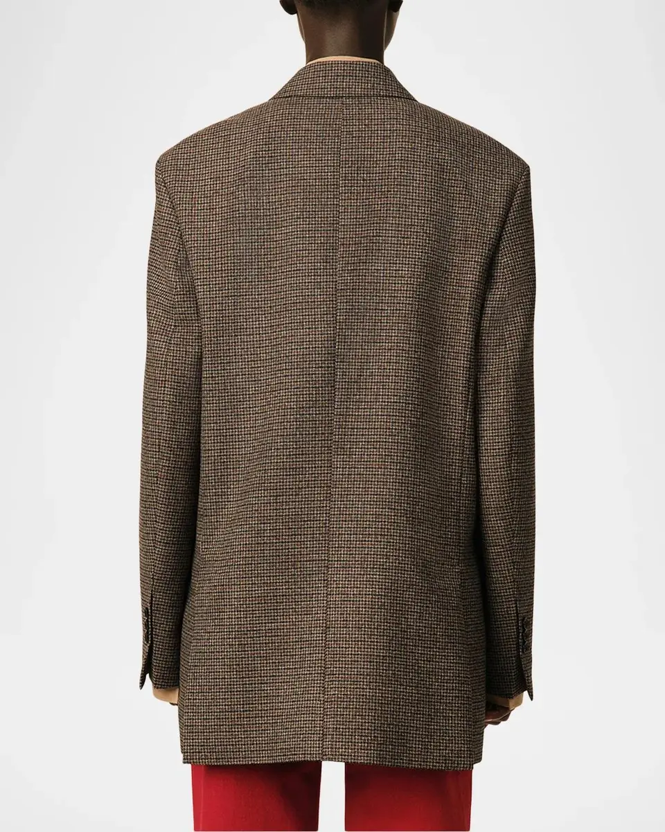 AMI PARIS Double-Breasted Houndstooth Wool Oversized Blazer Jacket | Thumbnail 3 AMI PARIS Double-Breasted Houndstooth Wool Oversized Blazer Jacket | Thumbnail 3
