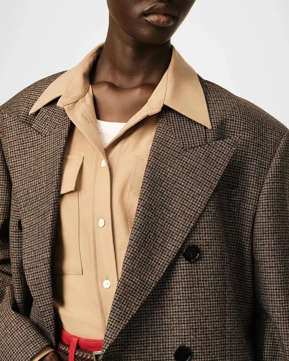 AMI PARIS Double-Breasted Houndstooth Wool Oversized Blazer Jacket | Thumbnail 5 AMI PARIS Double-Breasted Houndstooth Wool Oversized Blazer Jacket | Thumbnail 5