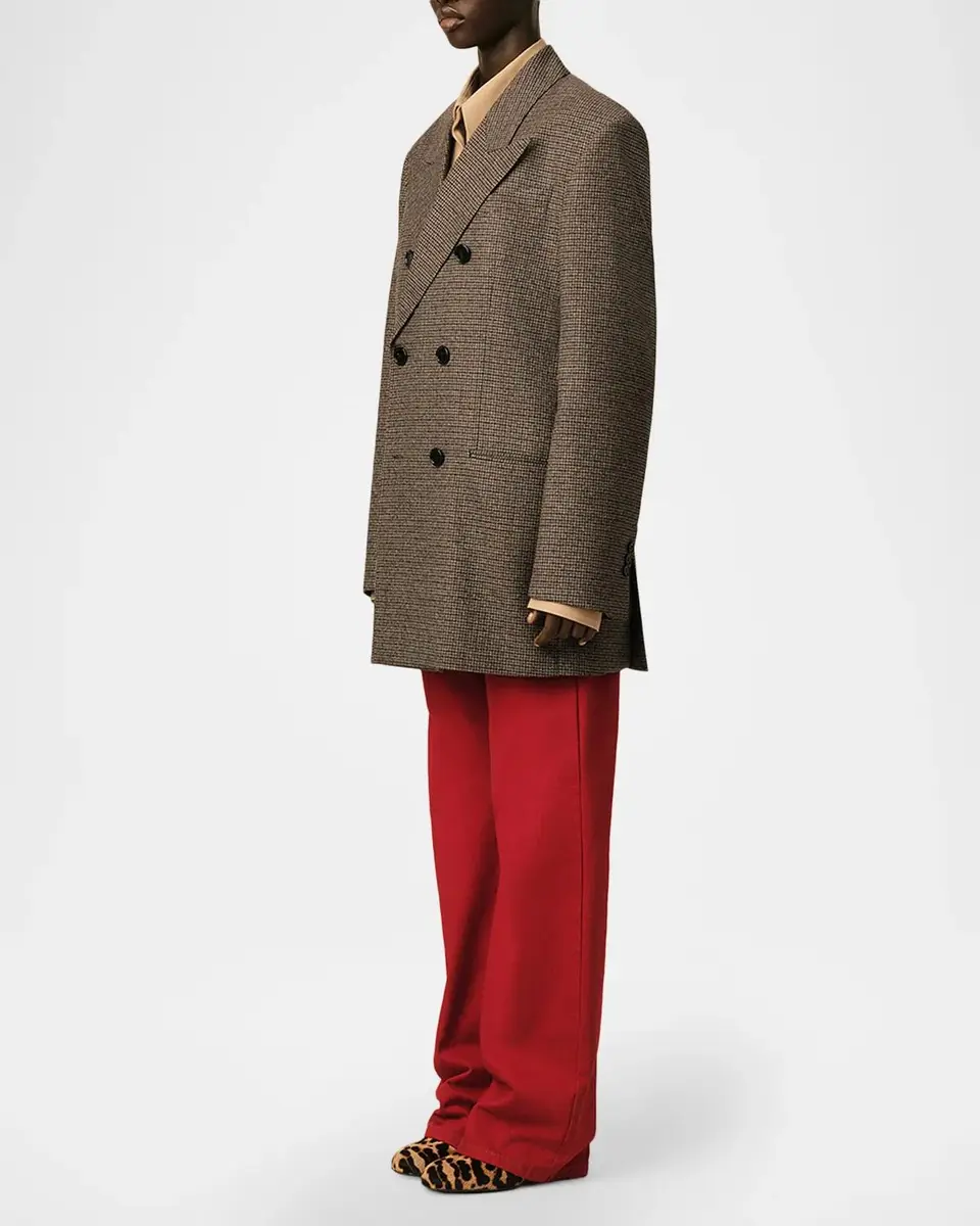 AMI PARIS Double-Breasted Houndstooth Wool Oversized Blazer Jacket | Thumbnail 6 AMI PARIS Double-Breasted Houndstooth Wool Oversized Blazer Jacket | Thumbnail 6
