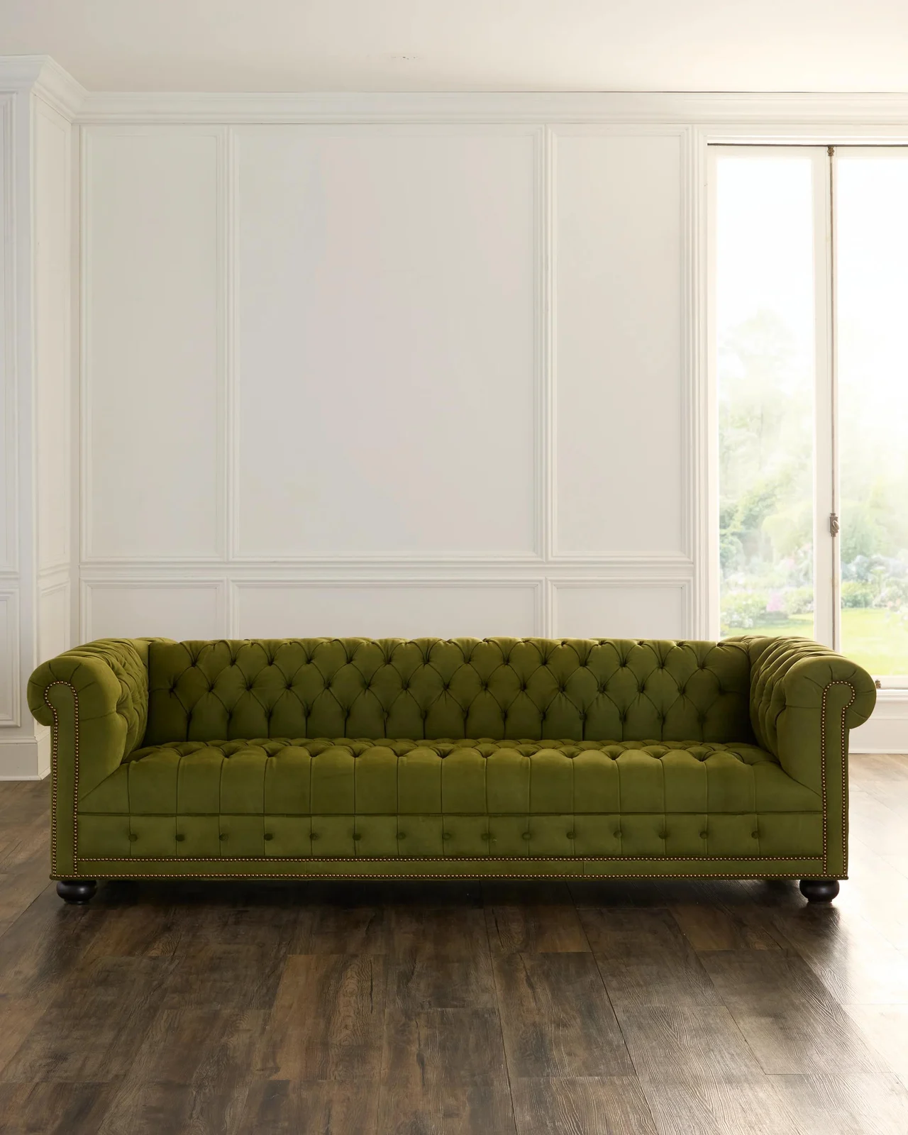 Old Hickory Tannery Ava 131" Leather Chesterfield Sofa
