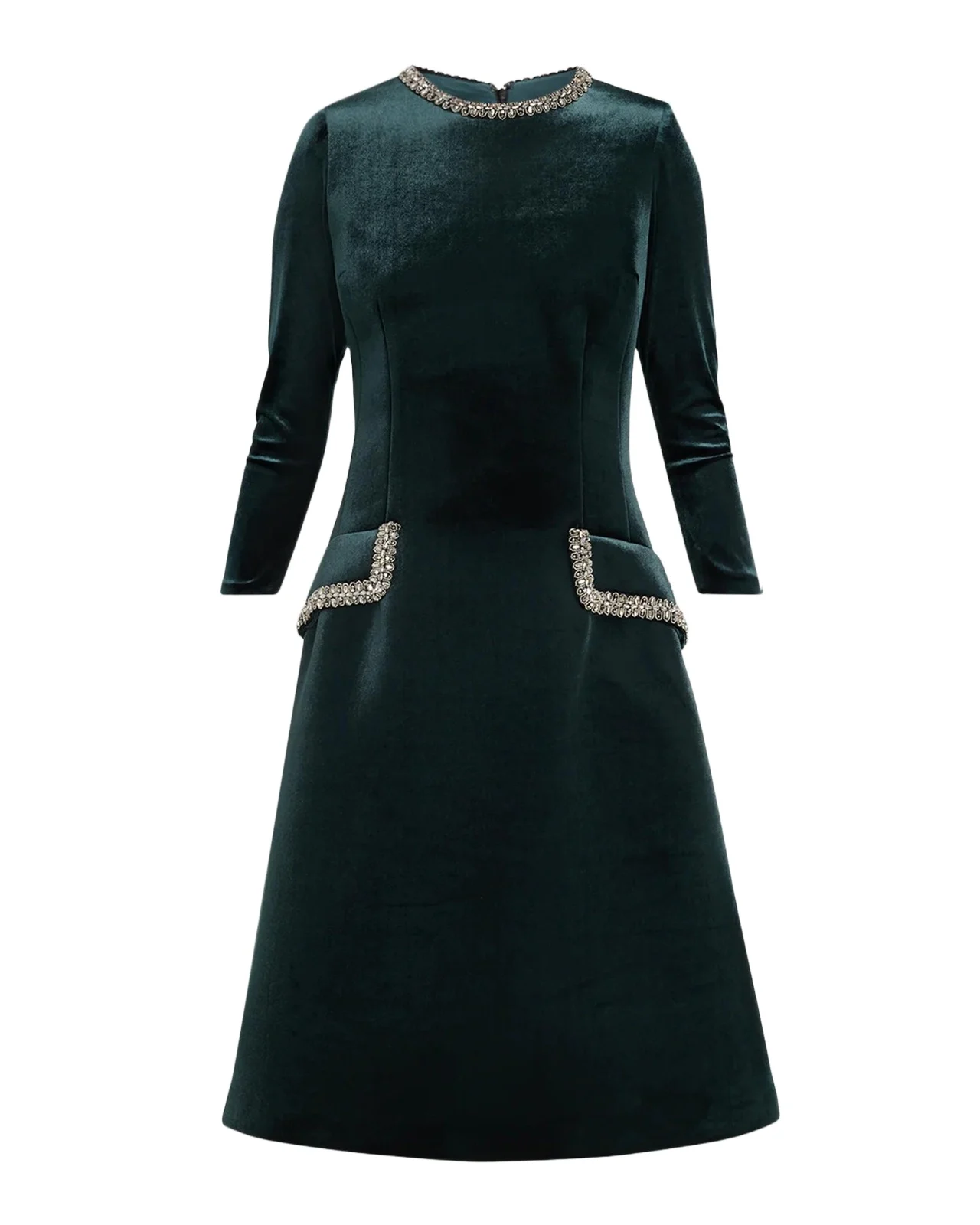 Embellished Velvet Cocktail Midi Dress Embellished Velvet Cocktail Midi Dress