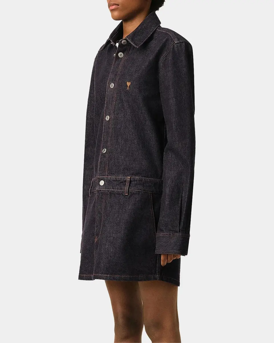 AMI PARIS Ami De Coeur Denim Long-Sleeve Mini Shirtdress | Thumbnail 5 AMI PARIS Ami De Coeur Denim Long-Sleeve Mini Shirtdress | Thumbnail 5