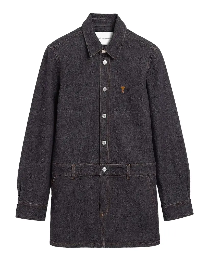 Ami De Coeur Denim Long-Sleeve Mini Shirtdress