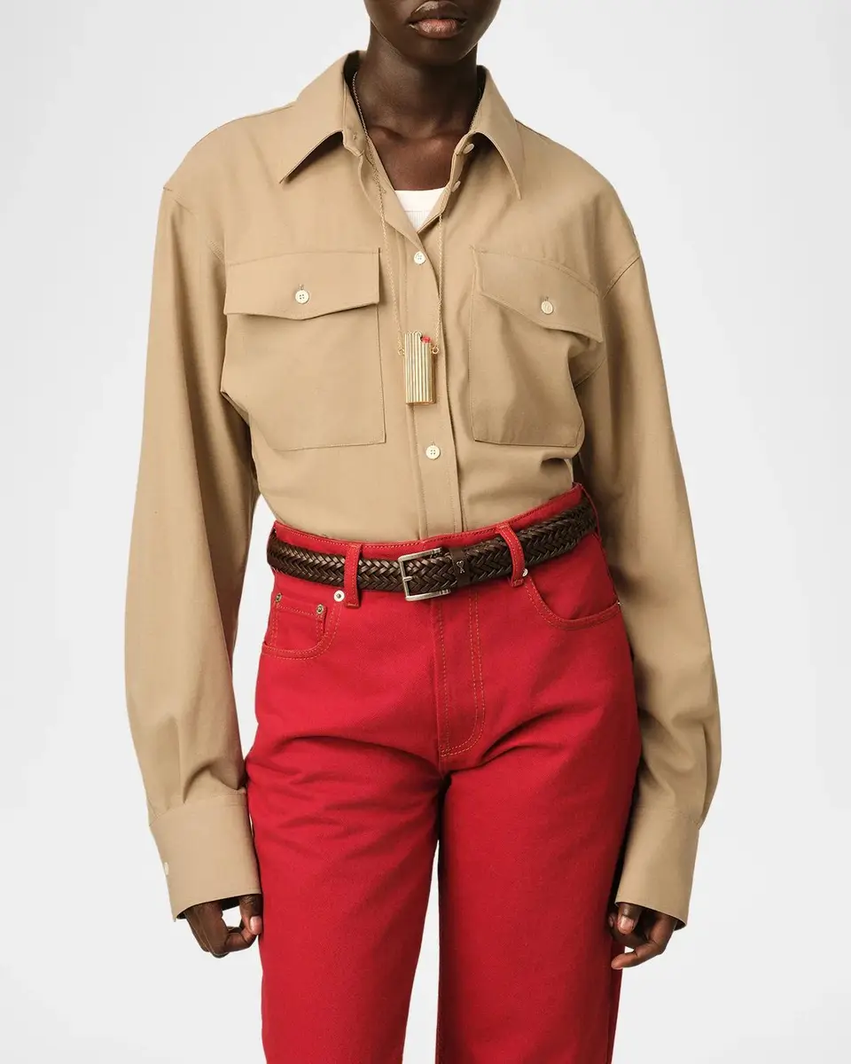 AMI PARIS Balloon-Sleeve Fitted Wool Button-Down Shirt | Thumbnail 4 AMI PARIS Balloon-Sleeve Fitted Wool Button-Down Shirt | Thumbnail 4