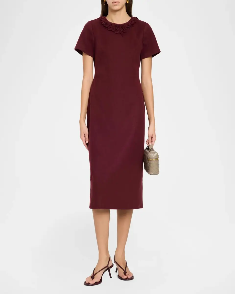 SACHIN & BABI Reese Floral Applique Brushed Knit Midi Dress | Thumbnail 2 SACHIN & BABI Reese Floral Applique Brushed Knit Midi Dress | Thumbnail 2