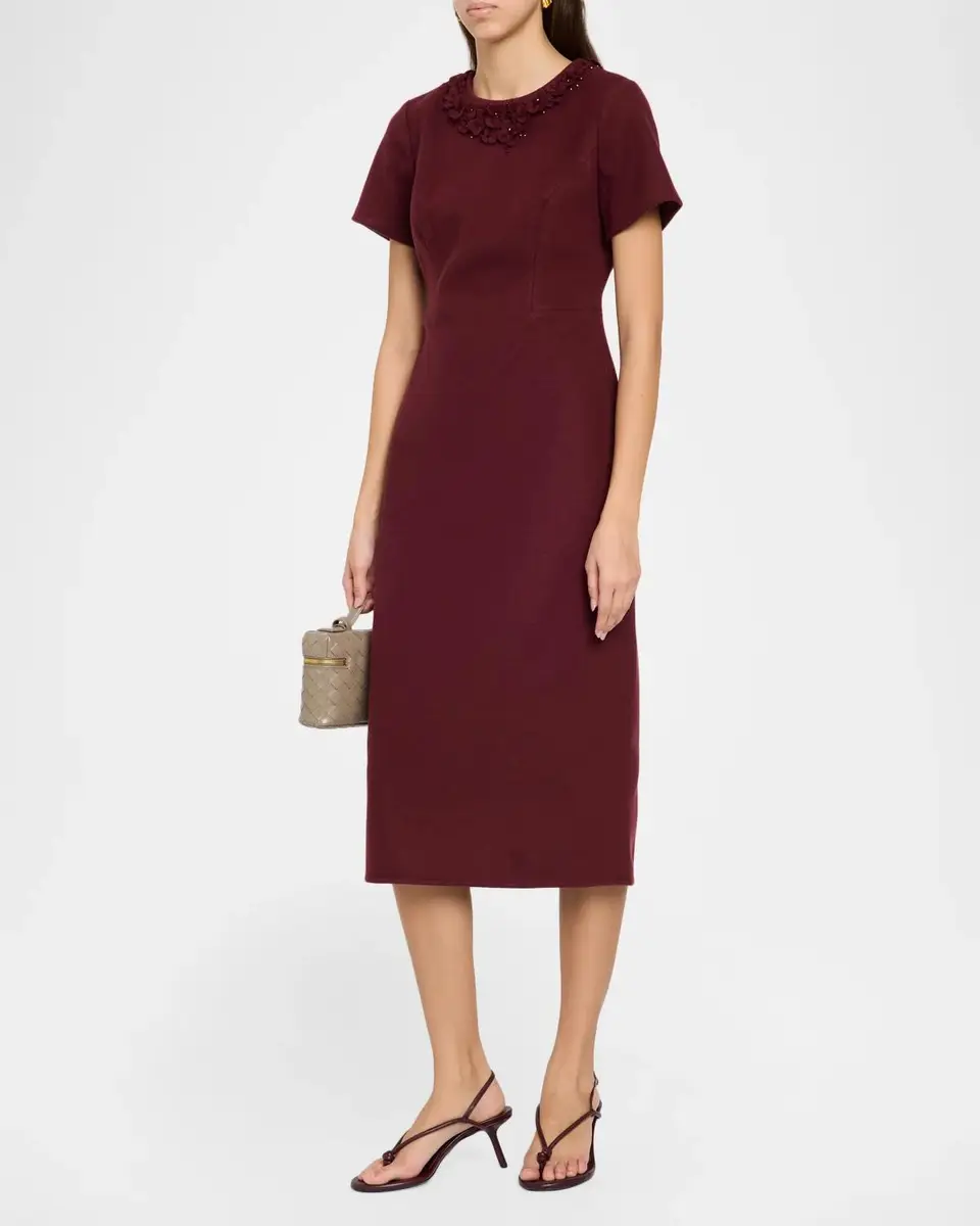SACHIN & BABI Reese Floral Applique Brushed Knit Midi Dress | Thumbnail 4 SACHIN & BABI Reese Floral Applique Brushed Knit Midi Dress | Thumbnail 4