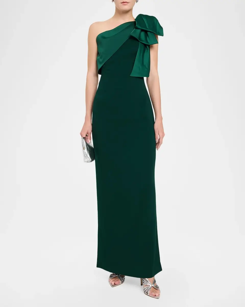 SACHIN & BABI Estrella Draped Bow One-Shoulder Gown | Thumbnail 2 SACHIN & BABI Estrella Draped Bow One-Shoulder Gown | Thumbnail 2