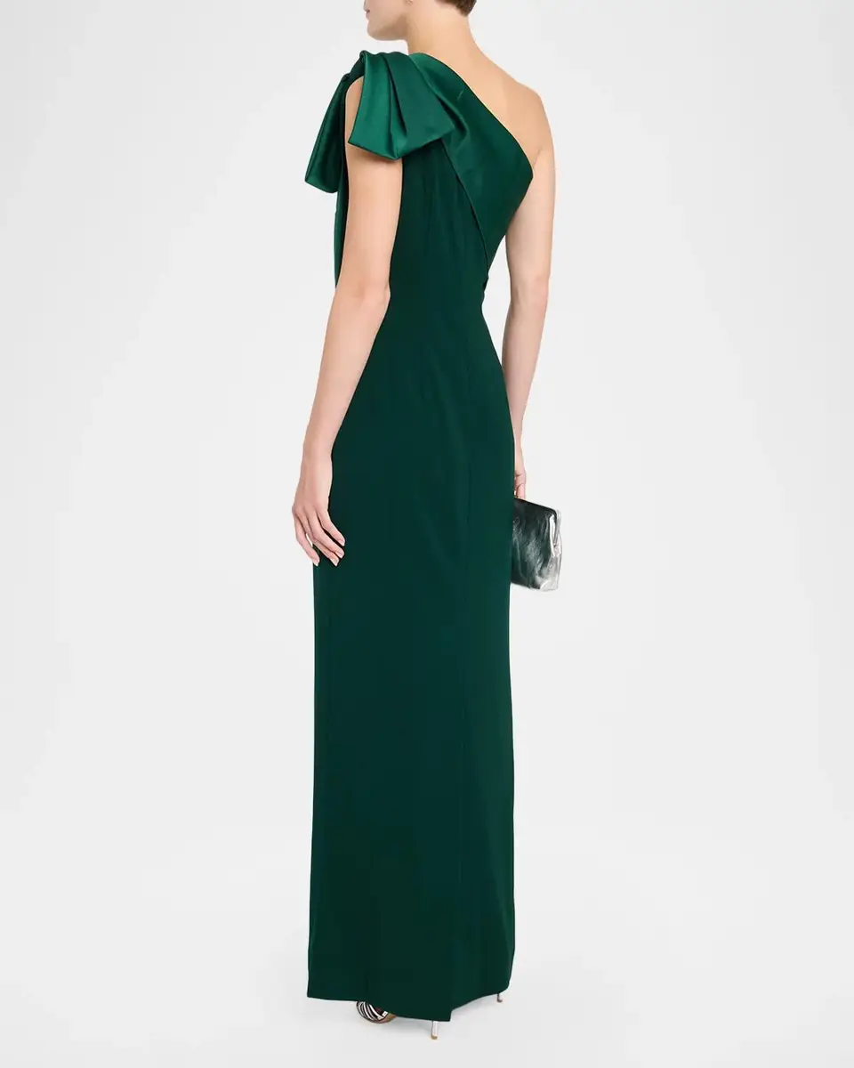 SACHIN & BABI Estrella Draped Bow One-Shoulder Gown | Thumbnail 3 SACHIN & BABI Estrella Draped Bow One-Shoulder Gown | Thumbnail 3