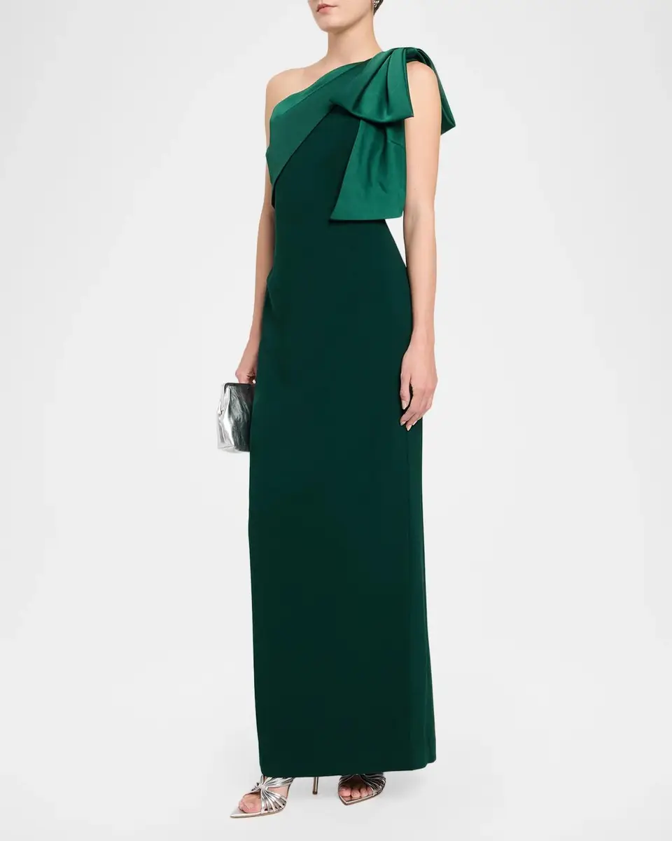 SACHIN & BABI Estrella Draped Bow One-Shoulder Gown | Thumbnail 4 SACHIN & BABI Estrella Draped Bow One-Shoulder Gown | Thumbnail 4