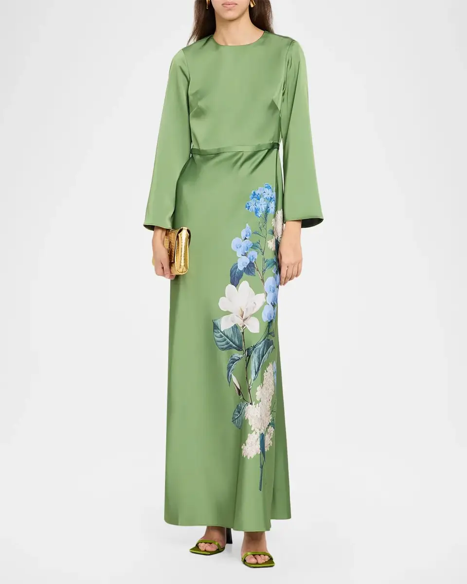 SACHIN & BABI Alex Floral-Print Satin Crepe Gown | Thumbnail 2 SACHIN & BABI Alex Floral-Print Satin Crepe Gown | Thumbnail 2