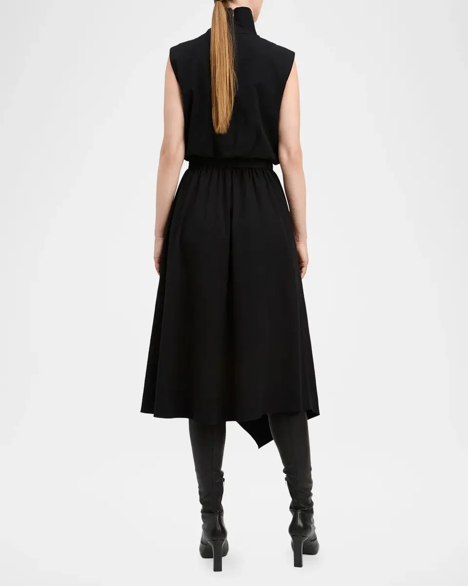 DEREK LAM 10 CROSBY Creased Stretch Cotton Funnel-Neck Wrap Dress | Thumbnail 3 DEREK LAM 10 CROSBY Creased Stretch Cotton Funnel-Neck Wrap Dress | Thumbnail 3