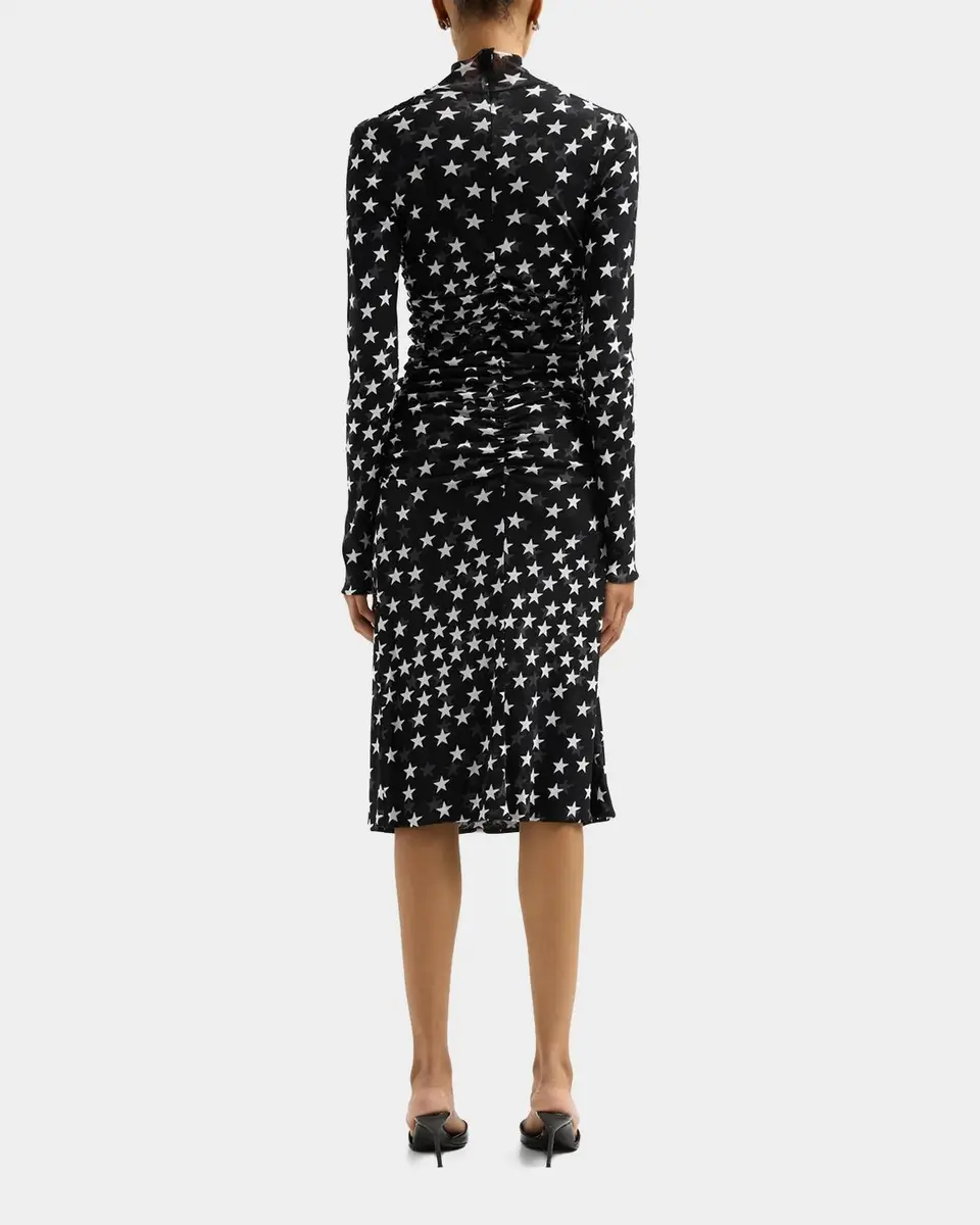 Stella McCartney Star-Print Mesh Mock Turtleneck Midi Dress | Thumbnail 4 Stella McCartney Star-Print Mesh Mock Turtleneck Midi Dress | Thumbnail 4