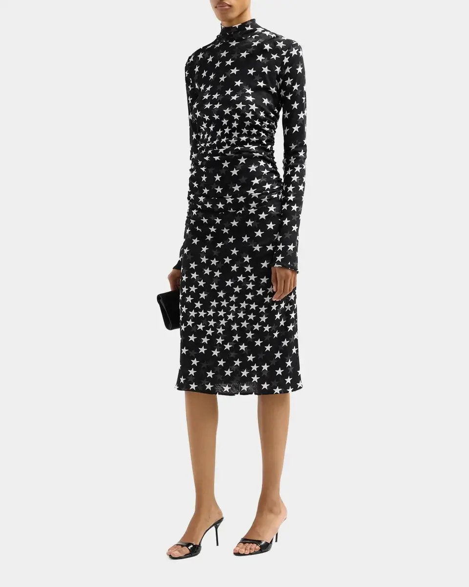 Stella McCartney Star-Print Mesh Mock Turtleneck Midi Dress | Thumbnail 5 Stella McCartney Star-Print Mesh Mock Turtleneck Midi Dress | Thumbnail 5