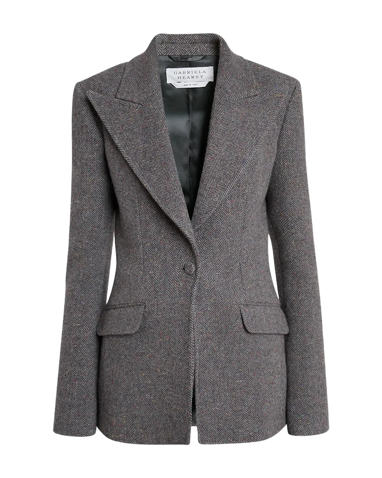 Leiva Speckled Herringbone Single-Breasted Blazer