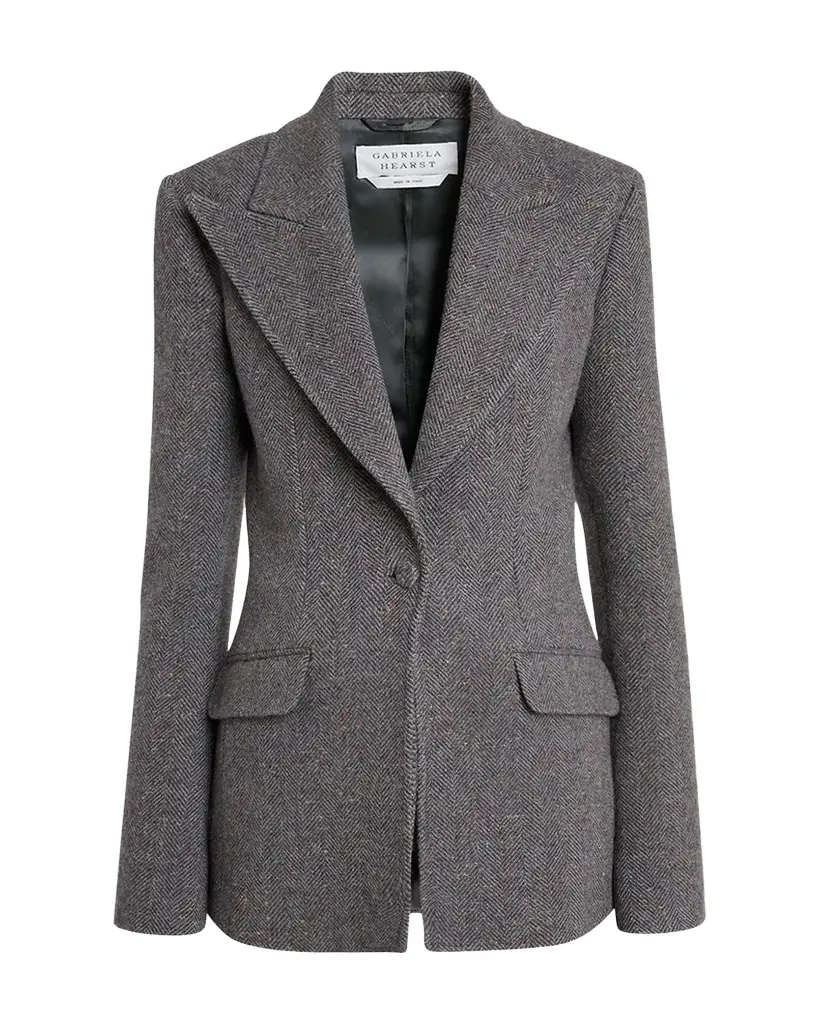 Leiva Speckled Herringbone Single-Breasted Blazer Leiva Speckled Herringbone Single-Breasted Blazer