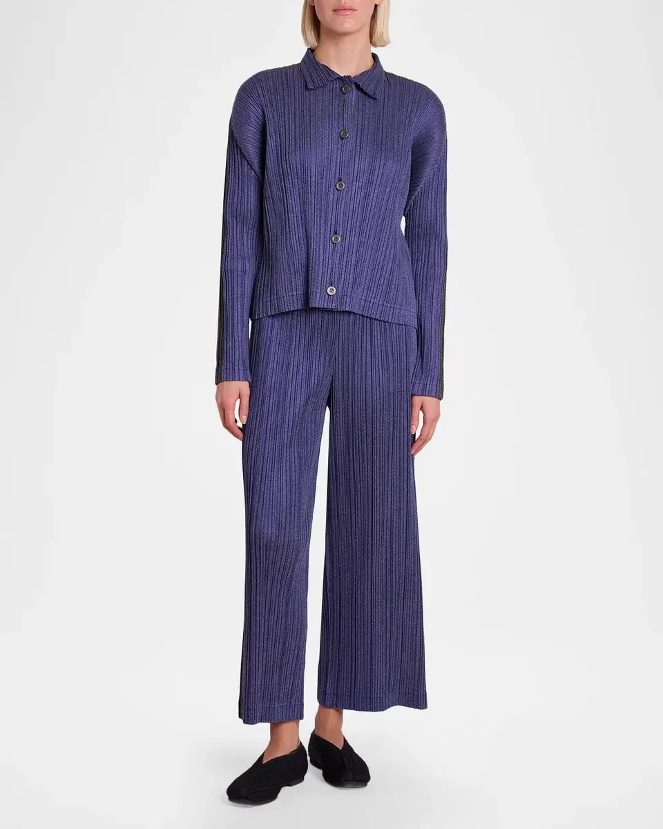 Issey Miyake Cotton Denim Pleats Please Jacket | Thumbnail 2 Issey Miyake Cotton Denim Pleats Please Jacket | Thumbnail 2