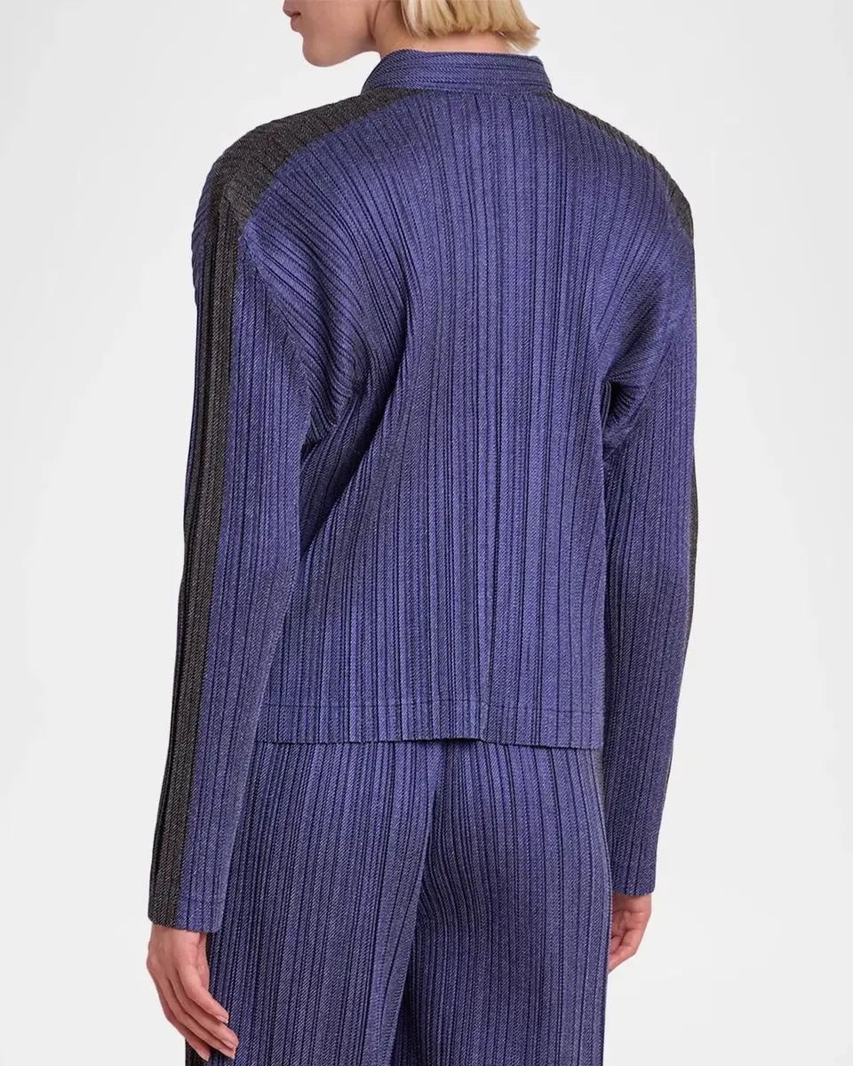 Issey Miyake Cotton Denim Pleats Please Jacket | Thumbnail 3 Issey Miyake Cotton Denim Pleats Please Jacket | Thumbnail 3